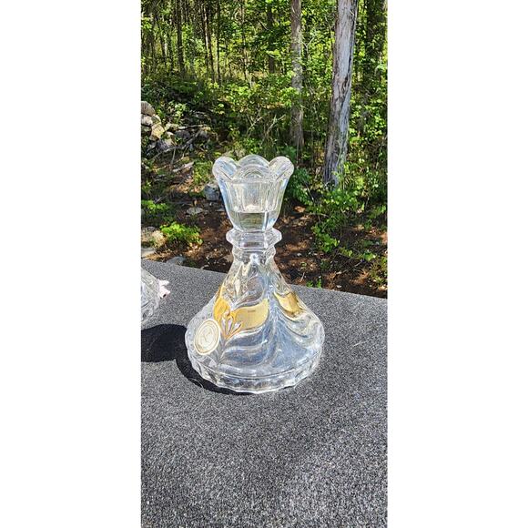 Anna Hutte Bleikristall Candlestick Lead Crystal Made in Germany set of 2 - Picture 4 of 6